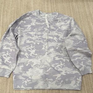 lululemon athletica Light Gray Camouflage Crewneck Sweater